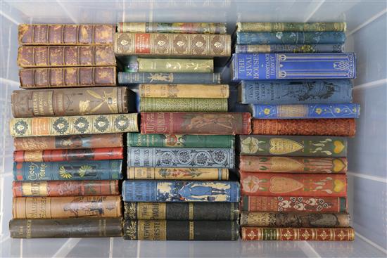 Five boxes of books